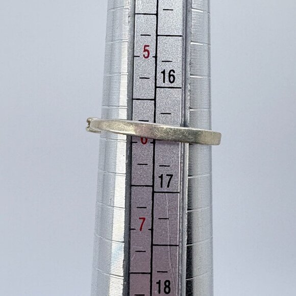 VTG Sterling Silver 925 Red & White Cubic Zirconia Statement Ring Size 6 - Picture 7 of 7